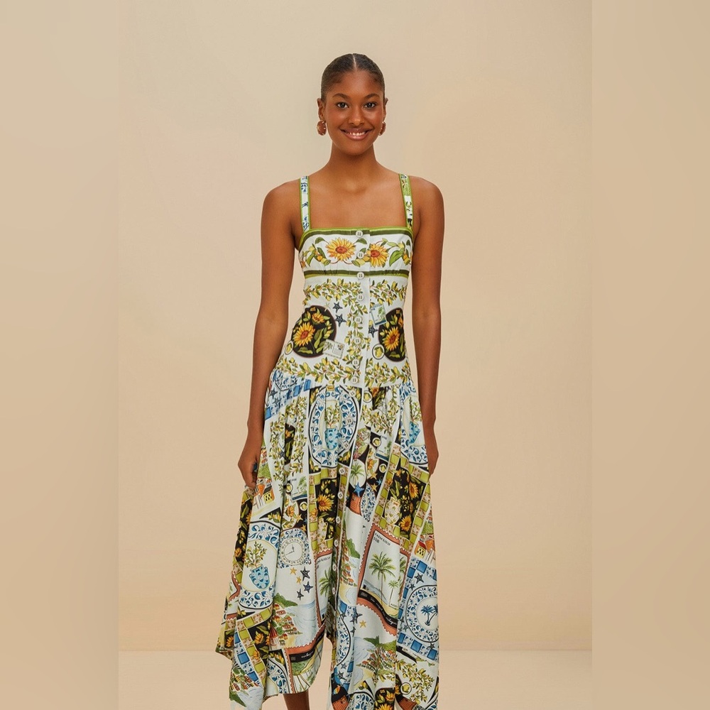 FARM Rio Multicolor Patchwork High-Low Dress - Picture 8 of 16